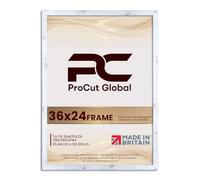 Procut Global 36X24 White Rustic Picture Frames - Modern Wooden Photo Frame with Shatterproof Perspex for Wall or Tabletop - Perfect for Posters, Certificates, Prints - Sizes & Colors Available