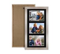 Procut Global 40X20CM Aluminum Photo Frames For Multiple Pictures with Black Mount-Modern Collage Frame with 3 Apertures (3x) 6X4-Engineered Wood with Shatterproof Perspex