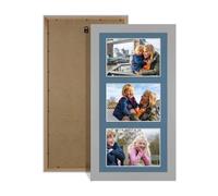 Procut Global 40X20CM Light Grey Photo Frames For Multiple Pictures with Pompadour Mount-Modern Collage Frame with 3 Apertures (3x) 6X4-Engineered Wood with Shatterproof Perspex