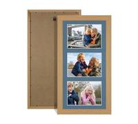Procut Global 40X20CM Light Oak Photo Frames For Multiple Pictures with Pompadour Mount-Modern Collage Frame with 3 Apertures (3x) 6X4-Engineered Wood with Shatterproof Perspex