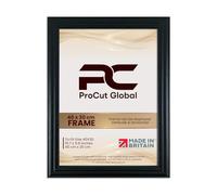 Procut Global 40x30CM Black Picture Frames - Classic Wooden Photo Frame with Shatterproof Perspex for Wall or Tabletop - Perfect for Posters, Certificates & Prints - Sizes & Colors Available