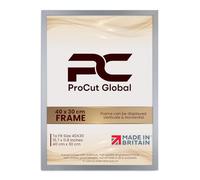 Procut Global 40X30CM Silver Picture Frames - Modern Wooden Photo Frame with Shatterproof Perspex for Wall or Tabletop - Perfect for Posters, Certificates, Prints - Sizes & Colors Available