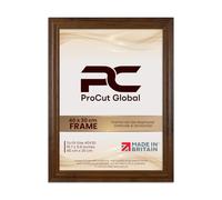 Procut Global 40x30CM Walnut Picture Frames - Classic Wooden Photo Frame with Shatterproof Perspex for Wall or Tabletop - Perfect for Posters, Certificates & Prints - Sizes & Colors Available