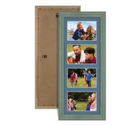Procut Global 50x20cm Classic Green Photo Frame For Multiple Pictures | Pompadour Mount with 4 Apertures to Fit 6x4" Photos, Multi Aperture Collage Frame for Friends & Family Photos - Wall Hanging