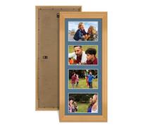 Procut Global 50X20CM Country Pine Photo Frames For Multiple Pictures with Pompadour Mount-Classic Collage Frame with 4 Apertures (4x) 6X4-Engineered Wood with Shatterproof Perspex