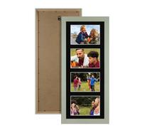 Procut Global 50x20cm Modern Green Photo Frame For Multiple Pictures | Black Mount with 4 Apertures to Fit 6x4" Photos, Multi Aperture Collage Frame for Friends & Family Photos - Wall Hanging