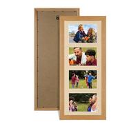 Procut Global 50X20CM Oak Photo Frames For Multiple Pictures with Ivory Mount-Modern Collage Frame with 4 Apertures (4x) 6X4-Engineered Wood with Shatterproof Perspex