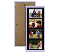 Procut Global 50X20CM Purple Photo Frames For Multiple Pictures with Black Mount-Sl ollage Frame with 4 Apertures (4x) 6X4-Engineered Wood with Shatterproof Perspex