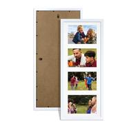 Procut Global 50X20CM White Photo Frames For Multiple Pictures with White Mount-Sl ollage Frame with 4 Apertures (4x) 6X4-Engineered Wood with Shatterproof Perspex