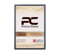 Procut Global 50X40CM Dark Grey Picture Frames - Sleek Wooden Photo Frame with Shatterproof Perspex for Wall or Tabletop - Perfect for Posters, Certificates, Prints-Multiple Sizes & Colors Available