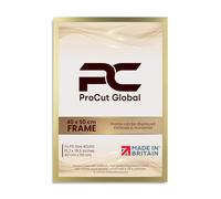 Procut Global 50X40CM Gold Picture Frames - Sleek Wooden Photo Frame with Shatterproof Perspex for Wall or Tabletop - Perfect for Posters, Certificates, Prints-Multiple Sizes & Colors Available