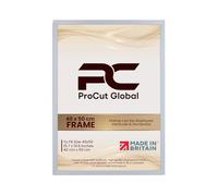 Procut Global 50x40CM Light Grey Picture Frames - Classic Wooden Photo Frame with Shatterproof Perspex for Wall or Tabletop - Perfect for Posters, Certificates & Prints - Sizes & Colors Available
