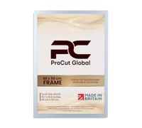 Procut Global 50X40CM Silver Picture Frames - Sleek Wooden Photo Frame with Shatterproof Perspex for Wall or Tabletop - Perfect for Posters, Certificates, Prints-Multiple Sizes & Colors Available