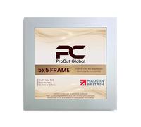 Procut Global 5X5 Silver Picture Frames - Modern Wooden Photo Frame with Shatterproof Perspex for Wall or Tabletop - Perfect for Posters, Certificates, Prints - Sizes & Colors Available