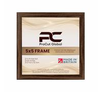 Procut Global 5X5 Walnut Picture Frames - Sleek Wooden Photo Frame with Shatterproof Perspex for Wall or Tabletop - Perfect for Posters, Certificates, Prints-Multiple Sizes & Colors Available
