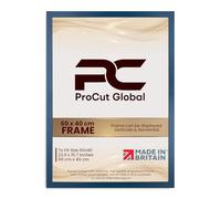 Procut Global 60X40CM Navy Blue Picture Frames - Modern Wooden Photo Frame with Shatterproof Perspex for Wall or Tabletop - Perfect for Posters, Certificates, Prints - Sizes & Colors Available