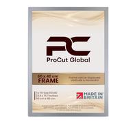 Procut Global 60X40CM Silver Picture Frames - Modern Wooden Photo Frame with Shatterproof Perspex for Wall or Tabletop - Perfect for Posters, Certificates, Prints - Sizes & Colors Available