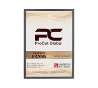 Procut Global 60x50CM Dark Grey Picture Frames - Classic Wooden Photo Frame with Shatterproof Perspex for Wall or Tabletop - Perfect for Posters, Certificates & Prints - Sizes & Colors Available