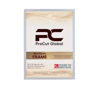 Procut Global 60x50CM Light Grey Picture Frames - Classic Wooden Photo Frame with Shatterproof Perspex for Wall or Tabletop - Perfect for Posters, Certificates & Prints - Sizes & Colors Available