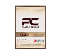 Procut Global 60x50CM Walnut Picture Frames - Classic Wooden Photo Frame with Shatterproof Perspex for Wall or Tabletop - Perfect for Posters, Certificates & Prints - Sizes & Colors Available