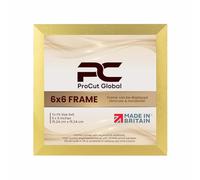 Procut Global 6X6 Gold Picture Frames - Sleek Wooden Photo Frame with Shatterproof Perspex for Wall or Tabletop - Perfect for Posters, Certificates, Prints-Multiple Sizes & Colors Available