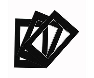 Procut Global 70x50cm Black Picture Mount to Fit 60x40cm Aperture Size - Photo Mounts Sheet Cut to Size - Cardboard Mount for Photos, Posters, Prints & Certificates - UK Made - Pack of 3
