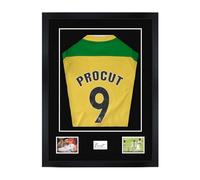 Procut Global 77.5x58.5CM Football Shirt Display Frame -3D Deep Box with Black Mount -49x42.5CM Shirt Window plus Two 5x.3.5" Photos & 7.5x4.5CM Name Plate -DIY Kit For Sport Jerseys -Matte Black