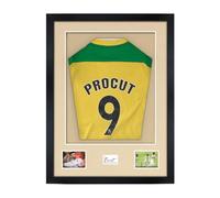Procut Global 77.5x58.5CM Football Shirt Display Frame -3D Deep Box with Ivory Mount -49x42.5CM Shirt Window plus Two 5x.3.5" Photos & 7.5x4.5CM Name Plate -DIY Kit For Sport Jerseys -Matte Black