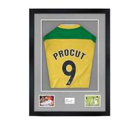 Procut Global 77.5x58.5CM Football Shirt Display Frame -3D Deep Box with Silver Mount -49x42.5CM Shirt Window plus Two 5x.3.5" Photos & 7.5x4.5CM Name Plate -DIY Kit For Sport Jerseys -Matte Black