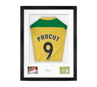 Procut Global 77.5x58.5CM Football Shirt Display Frame -3D Deep Box with White Mount -49x42.5CM Shirt Window plus Two 5x.3.5" Photos & 7.5x4.5CM Name Plate -DIY Kit For Sport Jerseys -Matte Black