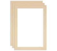 Procut Global 7x5" Ivory Picture Mounts - Fits 6x4" Photo Size | Precision Cut Cardboard Photo Mounts For Frames - Mats Board for Prints, Images, Artwork & Paintings - Pack of 3