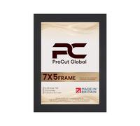 Procut Global 7X5 Matt Black Picture Frames - Modern Wooden Photo Frame with Shatterproof Perspex for Wall or Tabletop - Perfect for Posters, Certificates, Prints - Sizes & Colors Available