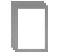 Procut Global 7x5" Mid Grey Picture Mounts - Fits 6x4" Photo Size | Precision Cut Cardboard Photo Mounts For Frames - Mats Board for Prints, Images, Artwork & Paintings - Pack of 3