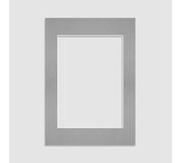 Procut Global 7x5 Silver Picture Mounts to Fit 5x3.5 Aperture Size - Photo Mount Sheets for Frames, Posters, Prints & Certificates - Sizes A1 to A6 & 5x5 to 100x70CM & Colors Available