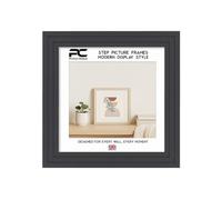 Procut Global 7x7 Dark Grey Picture Frames - Modern Step Wooden Photo Frame with Shatterproof Perspex for Wall or Tabletop - Perfect for Posters, Certificates & Prints - Sizes & Colors Available