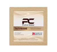 Procut Global 7x7 Light Oak Picture Frames - Modern Photo Frame with Shatterproof Perspex for Wall or Tabletop - Ideal for Posters, Certificates & Print-Sizes A1 to A5 & 4x4 to 100x70cm Available
