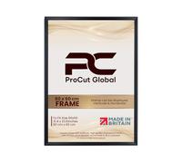 Procut Global 80x60CM Black Picture Frames - Classic Wooden Photo Frame with Shatterproof Perspex for Wall or Tabletop - Perfect for Posters, Certificates & Prints - Sizes & Colors Available