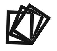 Procut Global 80x60cm Black Picture Mount to Fit 70x50cm Aperture Size - Photo Mounts Sheet Cut to Size - Cardboard Mount for Photos, Posters, Prints & Certificates - UK Made - Pack of 3