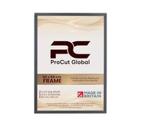 Procut Global 80x60CM Dark Grey Picture Frames - Classic Wooden Photo Frame with Shatterproof Perspex for Wall or Tabletop - Perfect for Posters, Certificates & Prints - Sizes & Colors Available