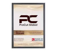 Procut Global 80X60CM Dark Grey Picture Frames - Modern Wooden Photo Frame with Shatterproof Perspex for Wall or Tabletop - Perfect for Posters, Certificates, Prints - Sizes & Colors Available