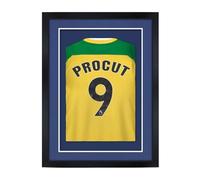Procut Global 80x60CM Football Shirt Frame | 3D Deep Box with Blue Mount - 58x40CM Sport Shirt Window for Cricket, Rugby & Marathon Jerseys | DIY Kit with Mount & Styrene Glazing | Matte Black