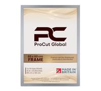 Procut Global 80X60CM Silver Picture Frames - Modern Wooden Photo Frame with Shatterproof Perspex for Wall or Tabletop - Perfect for Posters, Certificates, Prints - Sizes & Colors Available