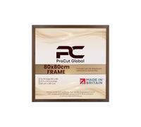 Procut Global 80x80CM Walnut Picture Frames - Classic Wooden Photo Frame with Shatterproof Perspex for Wall or Tabletop - Perfect for Posters, Certificates & Prints - Sizes & Colors Available