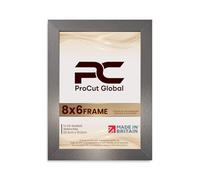 Procut Global 8X6 Aluminium Picture Frames - Modern Wooden Photo Frame with Shatterproof Perspex for Wall or Tabletop - Perfect for Posters, Certificates, Prints - Sizes & Colors Available