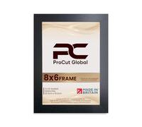 Procut Global 8X6 Black Picture Frames - Modern Wooden Photo Frame with Shatterproof Perspex for Wall or Tabletop - Perfect for Posters, Certificates, Prints - Sizes & Colors Available