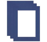 Procut Global 8x6" Blue Picture Mounts to Fit 6x4" Aperture - Precision Cut Cardboard Photo Mount - Ideal for Frames, Prints, Artwork & Certificates - Sizes & Colours Available - 3 Pack