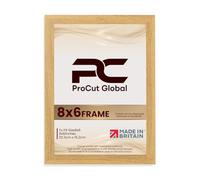 Procut Global 8X6 Oak Picture Frames - Sleek Wooden Photo Frame with Shatterproof Perspex for Wall or Tabletop - Perfect for Posters, Certificates, Prints-Multiple Sizes & Colors Available