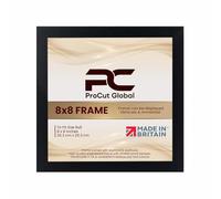 Procut Global 8X8 Black Picture Frames - Sleek Wooden Photo Frame with Shatterproof Perspex for Wall or Tabletop - Perfect for Posters, Certificates, Prints-Multiple Sizes & Colors Available