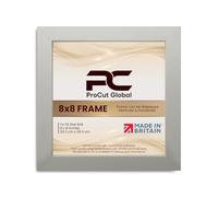 Procut Global 8X8 Light Grey Picture Frames - Modern Wooden Photo Frame with Shatterproof Perspex for Wall or Tabletop - Perfect for Posters, Certificates, Prints - Sizes & Colors Available