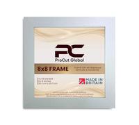 Procut Global 8X8 Silver Picture Frames - Modern Wooden Photo Frame with Shatterproof Perspex for Wall or Tabletop - Perfect for Posters, Certificates, Prints - Sizes & Colors Available